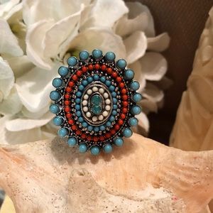 Beaded stretch ring